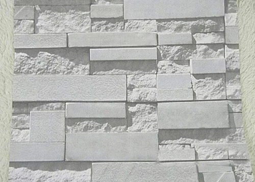 Imagen 5 de 7 de Papel Tapiz Piedra Laja Gris Mayoreo