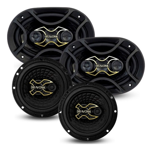 Kit Alto-falante Facil Bravox 6x9 + 6 240w Rms Linha Gold