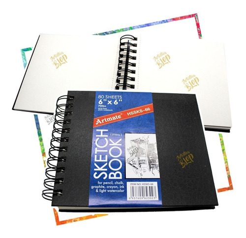 Cuaderno Dibujo Artistico Block Cuadrado Espiral Hojas Lisas