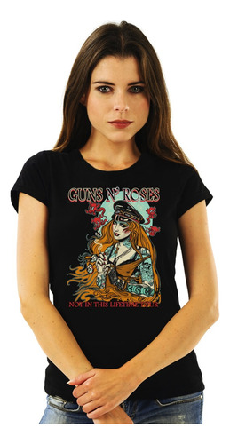 Polera Mujer Guns N Roses Tattoo Redhead Rock Impresión Dire