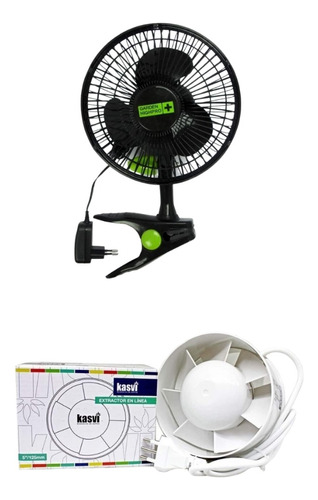 Kit Indoor Ventilador 5w Garden + Extractor 125mm Kasvi