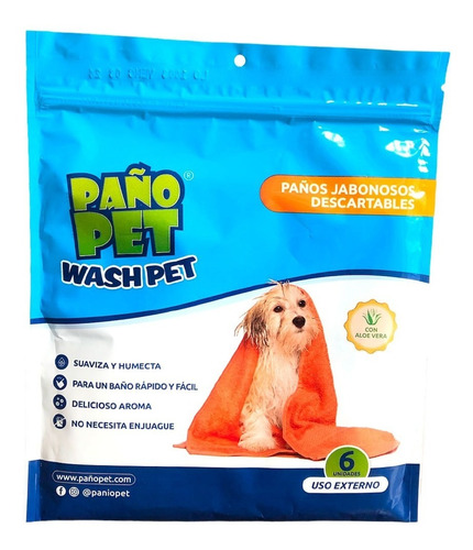 Paños Jabonosos Para Baño Seco Perros Paño Pet  Wash Pet