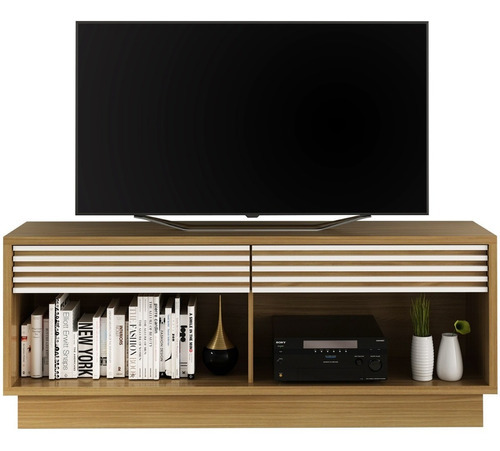 Rack Mesa De Tv 42 - Hasta 150 Cm - Aparador Panel - Ra 2003 Color Natural/off White