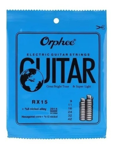 Cuerdas Guitarra Electrica  - Orphee Rx15 9-42