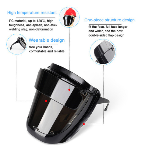 Mascarilla Facial De Soldadura Para Pc, 180°, Gran Vista, Po