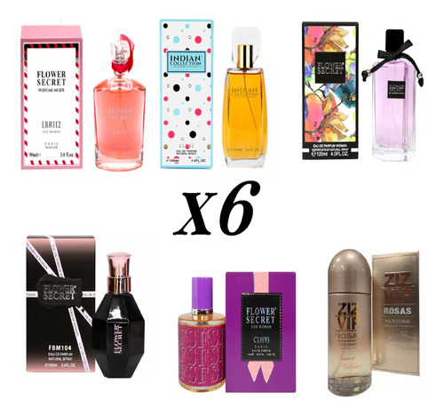 Pack 6 Perfumes Mujer  Marca - Indian Colección 
