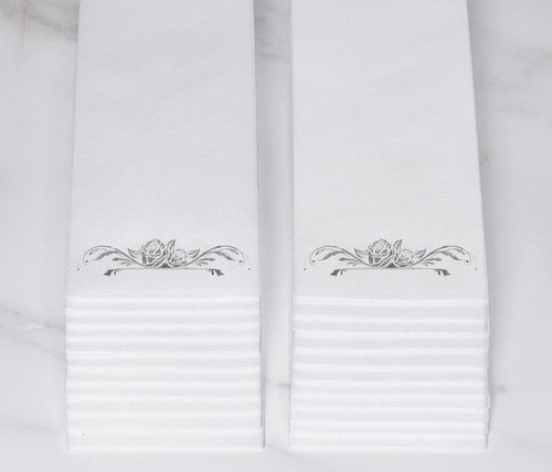 Servilletas De Papel Airlaid Con Estampado De Hoja De Plata