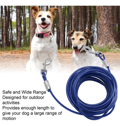 Braçadeira Para Cães Cabo De Aço Azul De 6 Mm X 3 Metros