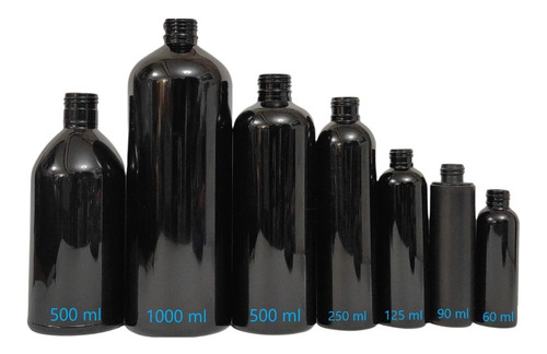 Botella Pet Negra 1000 Ml Sin Tapa 10 Piezas
