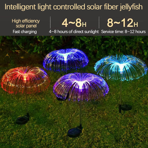 Lámpara Solar Con Medusas Led De Fibra Óptica, Simulación, S