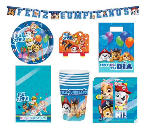 Pack Cumpleaños Paw Patrol X 24 Original Cotillón Activarte