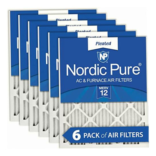 Nordic Pure 16x16x1m12-6 Merv 12 Pleated Air Condition