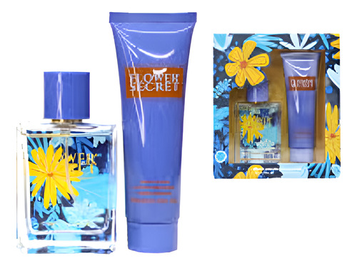 Set Perfume + Body Locion 50ml Flower Secret Azul