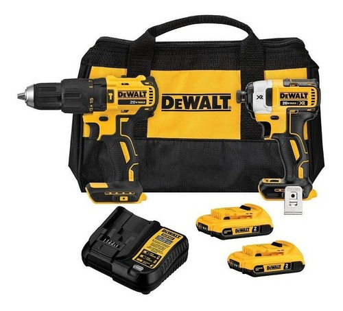 Combo 20v 2amp Brushless Roto-impac Dck223d2-b3 Dewalt