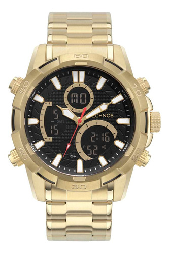 Relógio Technos Racer BJK704AA/1P Masculino Digitech Dourado