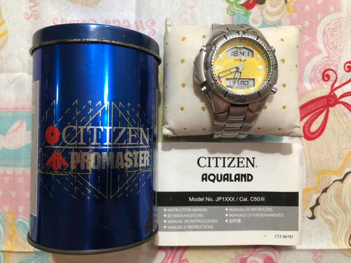 Relógio Citizen Aqualand Jp1060-52x Amarelo