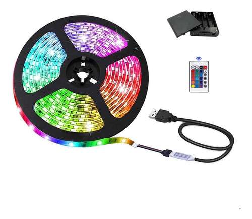 Tira De Luces Led Usb Mando Distancia Y Caja De Baterí...