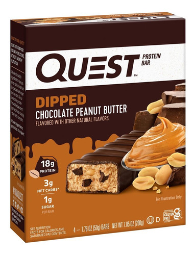 Quest Nutrition Dipped Chocolate Peanut Butter Bars