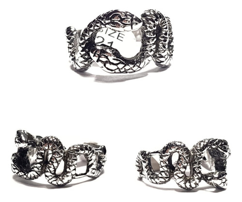 Anillo Serpiente Doble Lazada En Acero Quirurgico 316