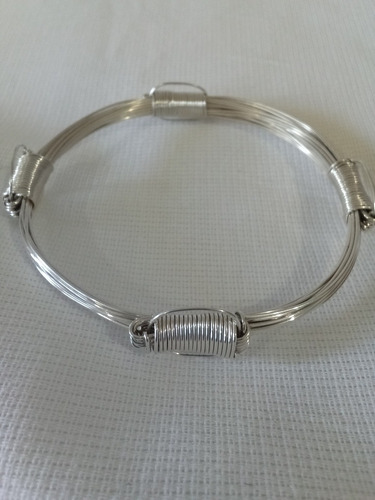 Pulsera Pelo De Elefante Plata Pura .999