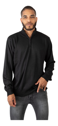 Sweater Hombre Medio Cierre Tejido Suave Henry Dupre