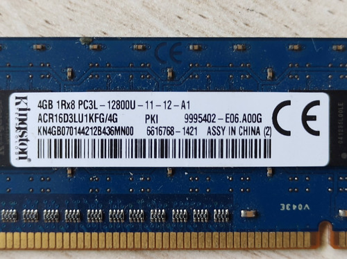 Imagem 2 de 2 de Memória 4gb 1rx8 Pc3l-12800u-11-12-a1 Acr16d3lu1kfg/4g Azul