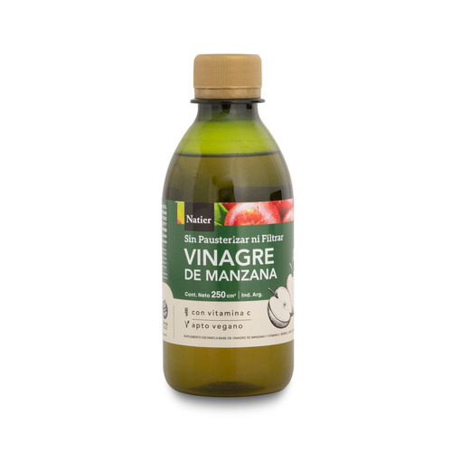 Vinagre De Manzana Bebible Natier X 250 Ml Sabor Neutro