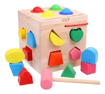Comprar Cubo Didáctico De Encaje Multifuncional Madera Martillo -18