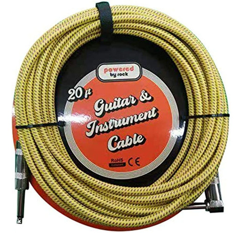 Cable Para Instrumentos Electricos Guitarras Y Bajo 6 Metros
