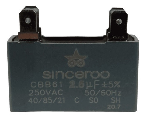 Imagen 1 de 4 de Capacitor Ventilador 2,5mfd 250vac