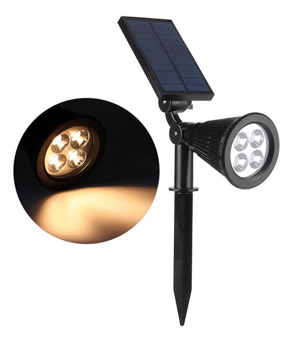 Foco Solar, 4 Led, Impermeables, Para Césped, Landscape Ligh