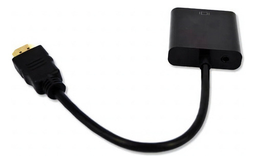 Cabo Adaptador Conversor Mxt Hdmi Para Vga Saída P2 De Áudio Cor Preto