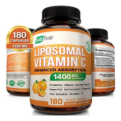 Nutriflair Liposomal Vitamina C 1400mg, 180 Cápsulas