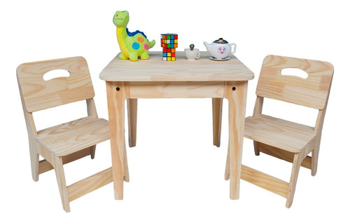 Conjunto Mesa Mesinha E Cadeira Infantil Madeira Resistente