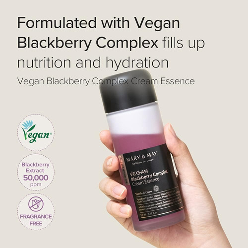 Mary&may Vegan Blackberry Complex Cream Essence 140ml, Hidra