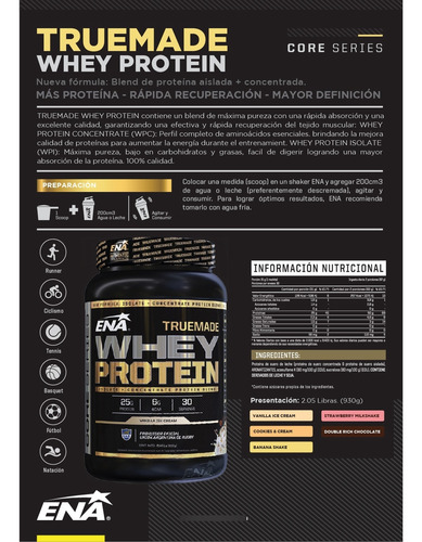 True Made Whey Protein Ena Suplementos Proteina + Shaker