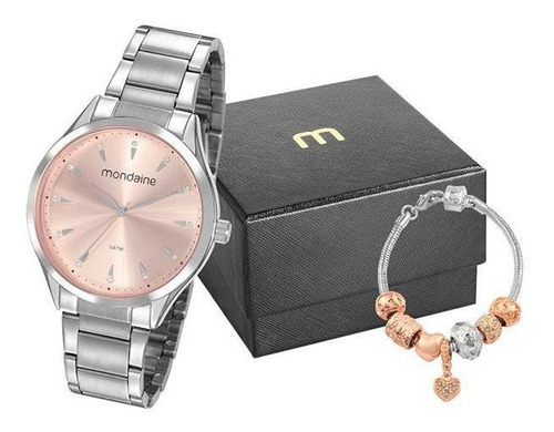 Kit Relógio Mondaine Feminino Prata 53817l0mvne3kb