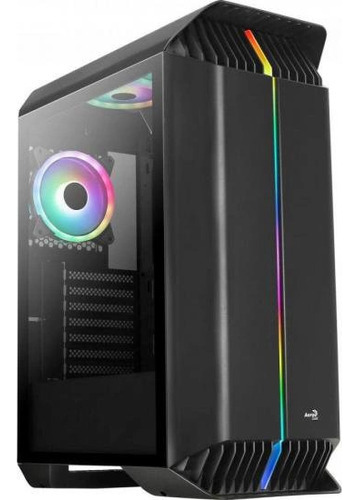 Gabinete Atx Aerocool Gladiator Preto Rgb Lateral Vidro