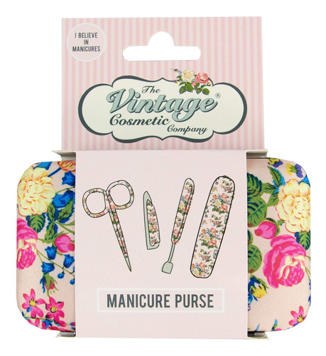 The Vintage Cosmetic Company Bolsa De Manicura, Juego De 4 P