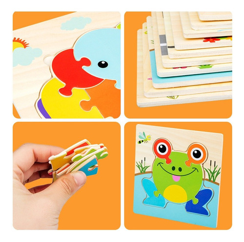 Puzles De Madera P, Juguetes Para Niños Pequeños, Regalos Pa