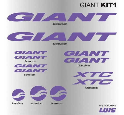 Giant Xtc Sticker Calcomania Para Cuadro De Bicicleta Bici