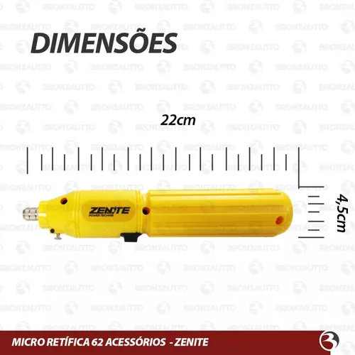 Micro Mini Retifica Furadeira Lixadeira Maleta 212 Peças Frequência 50/60  Hz Potência 260 W 110V