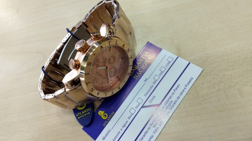 Relógio Original Atlantis Dourado Rose Frete Grátis.
