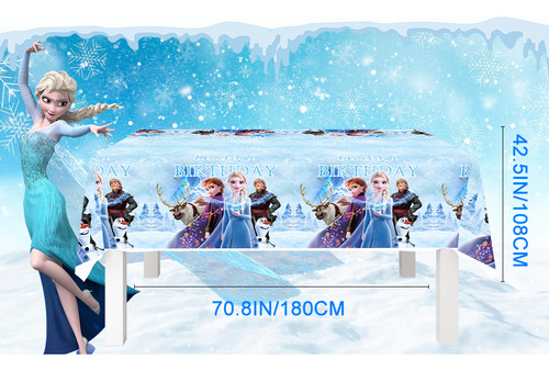 Mantel Frozen Cumpleaños Niña,3pcs Mantel Cumpleaños Frozen Decoracion Set- Mantel para Fiestas Cumpleaños Frozen, Manteles Decorativos Frozen & Mantel Elsa, para Decoración Fiesta Cumpleaños Frozen