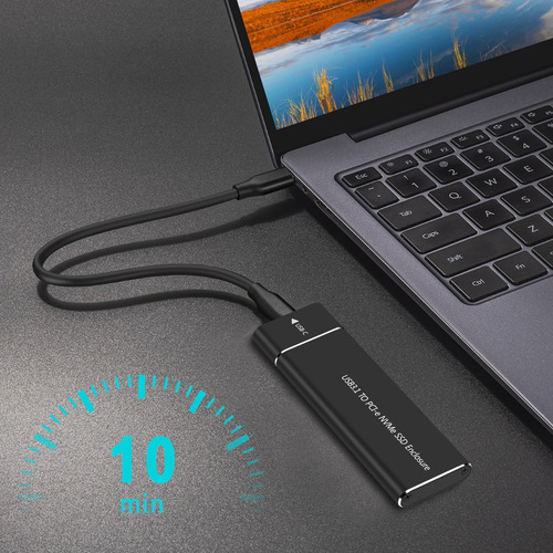 Case Gabinete Disco Duro Ssd 10gbps M.2 Nvme Tipo C Usb 3.1 Samget Color Negro