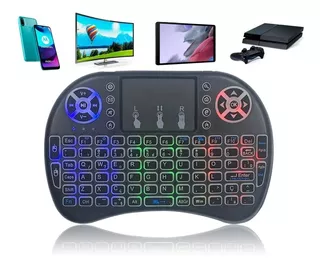 Mini Teclado Iluminado Controle Sem Fio Led Tvbox, Pc, Inova