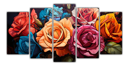 5 Artes De Pared Imagen Magnolia Efecto Visual 150x75cm