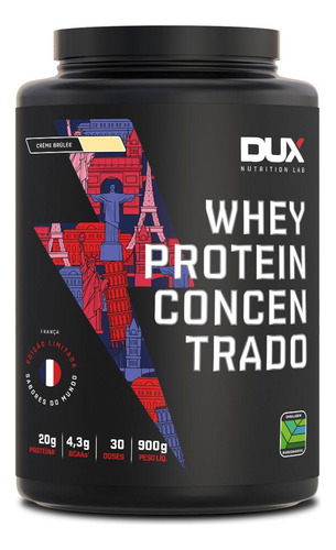 Whey Protein Concentrado Sabores Do Mundo 900g Dux Nutrition Sabor Crème Brûlée