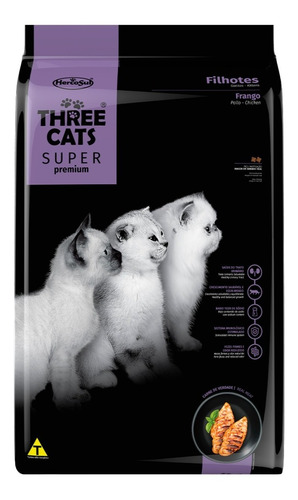 Alimento Para Gatitos Three Cats  Sabor A Pollo 3kg Premium
