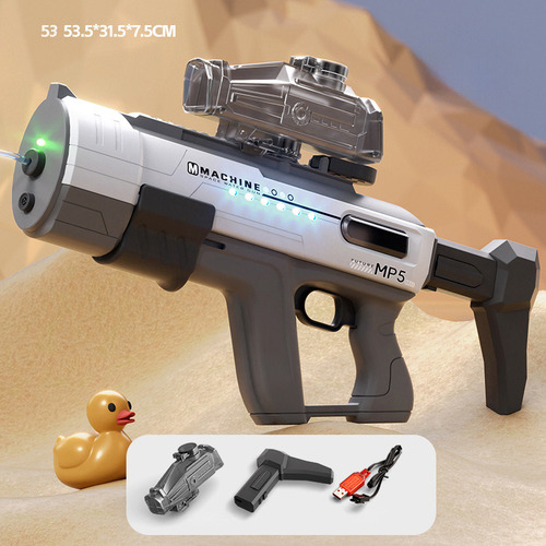 Pistola De Agua Eléctrica Mp5 Con Luz Y Visor